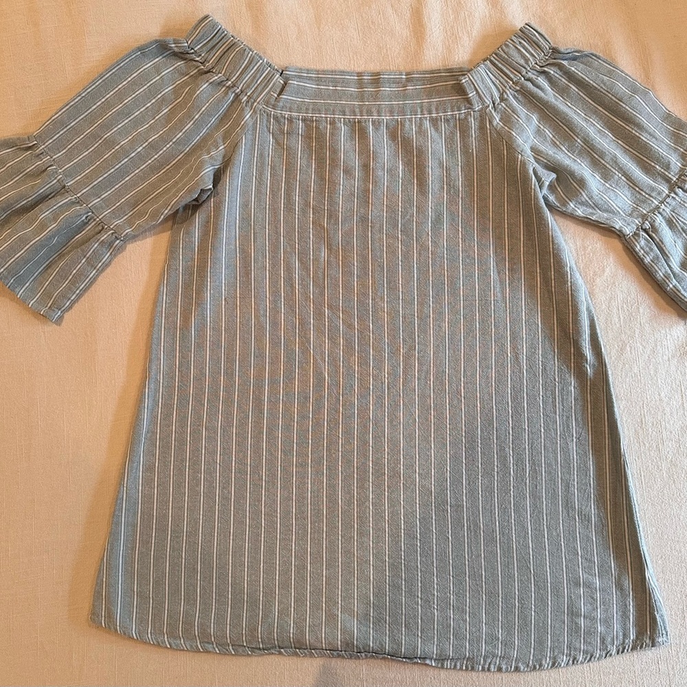 Tobi Green Striped Top